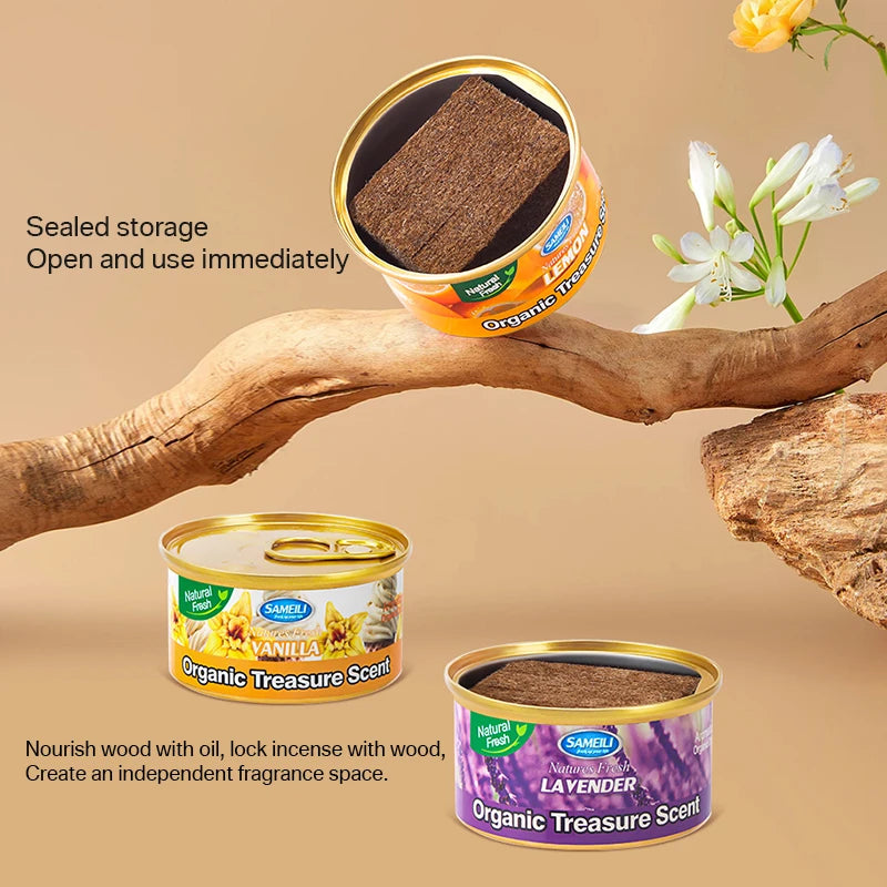 Car Fragrance Car Air Freshener Perfume Canned Essential Oil Wood Block Coffee Fragrance Long-Lasting Fragrance Car Home Aromatic Deodorant Supplies Ornaments