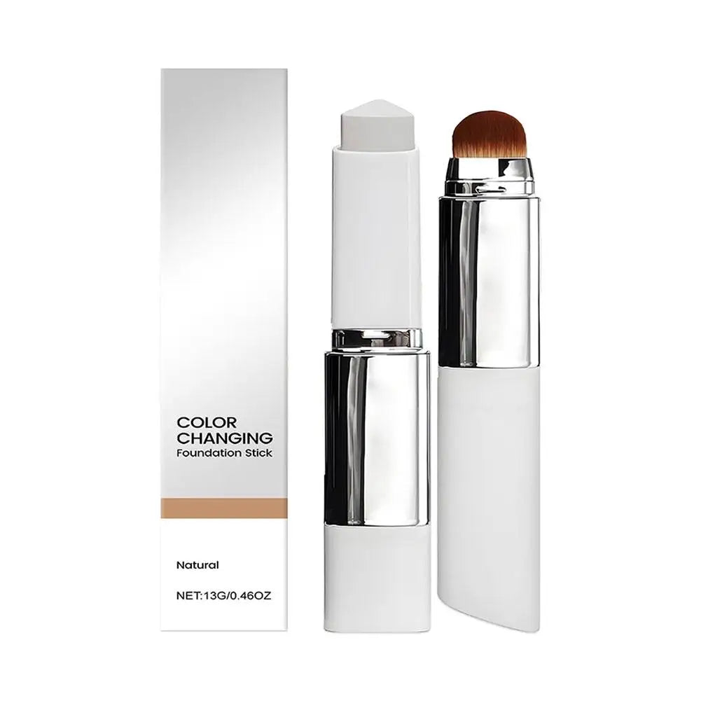 Korean Foundation Make-Up Stick Double Head with Brush Lightweight Brighten Matte Liquid Base Sweat-Resistant Cosmetics