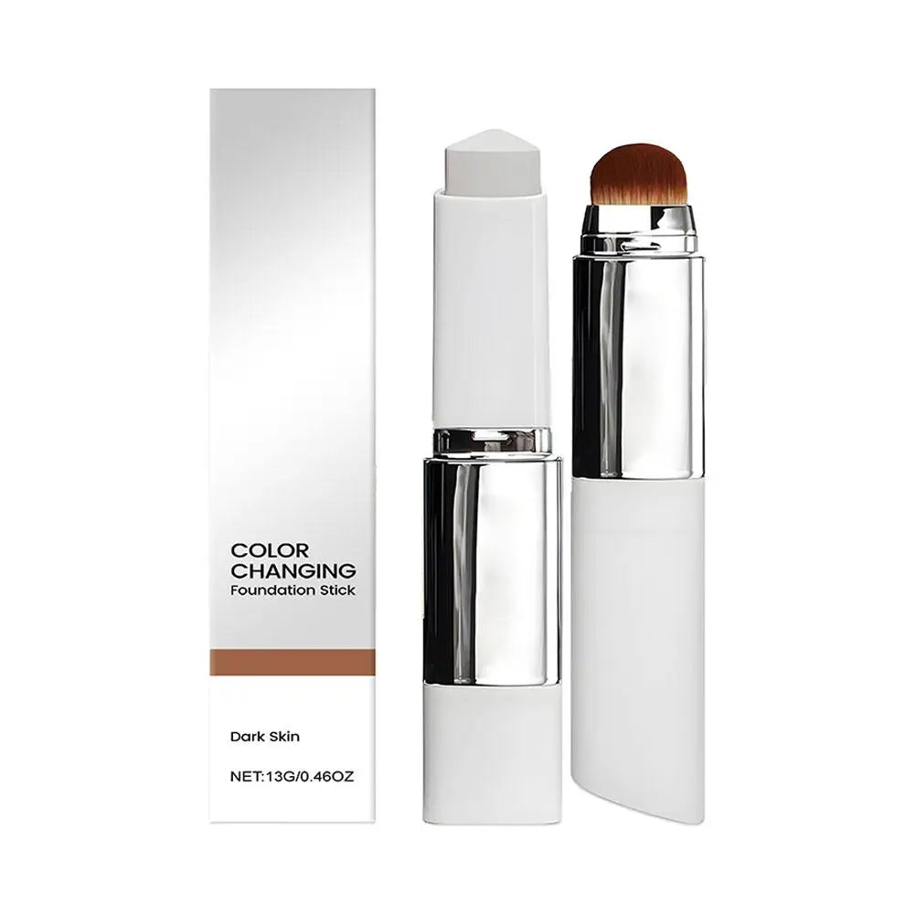 Korean Foundation Make-Up Stick Double Head with Brush Lightweight Brighten Matte Liquid Base Sweat-Resistant Cosmetics