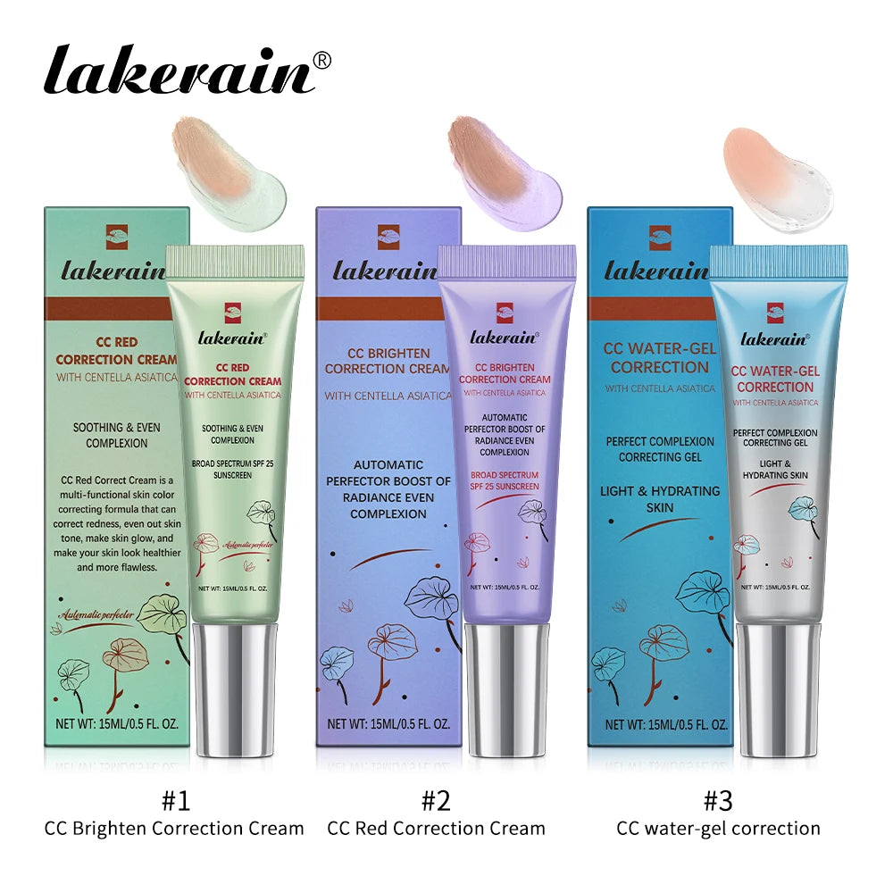 3Colors CC Cream Liquid-Based Full Coverage Cream Waterproof Long-Lasting Correct Redness Foundation erborian Korean Cosmetics